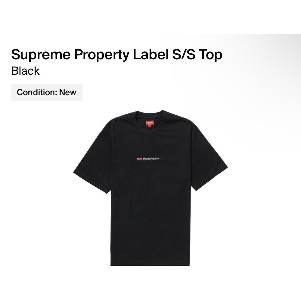 Supreme Property Label S/S Top “Black”